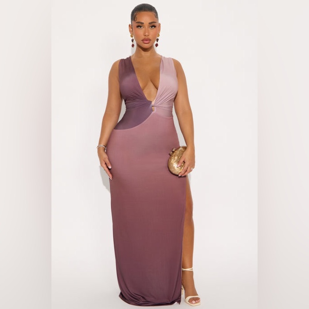 Elegant Brown Combo Maxi Dress